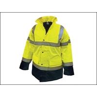 scan hi vis motorway jacket yellow black extra large