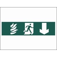 Scan Running Man Arrow Down - PVC 200 x 50mm