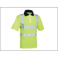 scan hi vis yellow polo shirt large