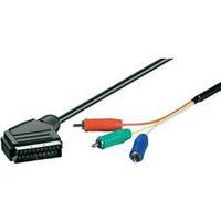 SCART / RCA component TV/receiver Cable [1x SCART plug - 3x RCA plug (phono)] 3 m Black Goobay