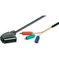 SCART / RCA component TV/receiver Cable [1x SCART plug - 3x RCA plug (phono)] 2 m Black Goobay