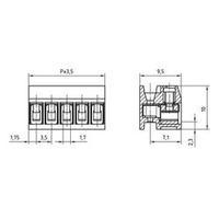 Screw terminal 1.50 mm² Number of pins 6 AK1350/6DS-3.5 PTR Grey 1 pc(s)