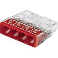 Screw terminal flexible: - rigid: 0.5-2.5 mm² Number of pins: 4 WAGO 2273-204 10 pc(s) Transparent, Red