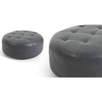 scott large round ottoman oxford grey premium leather