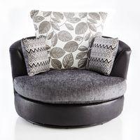 scarlett swivel chair black and grey