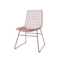 SCANDI STYLE WIRE DINING CHAIR in Marsala Red