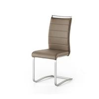 Scala Dining Chair In Cappuccino PU And Brushed Stainless Steel
