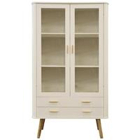 Scandinavian Style White and Oak Display Cabinet