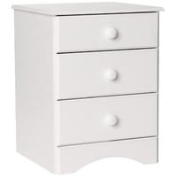 Scandi White 3 Drawer Bedside Cabinet