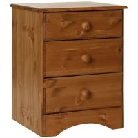 Scandi Pine 3 Drawer Bedside Cabinet