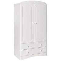 Scandi White 2 Door 2 Drawer Combi Wardrobe