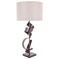 Scroll Dark Antique Brass Table Lamp with Shade