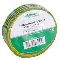 schneider electric 2420115 pvc tape 19mm x 33m yellowgreen