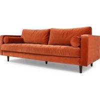Scott 3 Seater Sofa, Burnt Orange Cotton Velvet