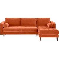 Scott 4 Seater Right Hand Facing Chaise End Sofa, Burnt Orange Cotton Velvet