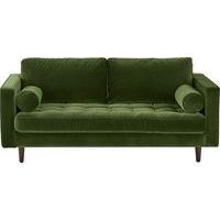 scott large 2 seater sofa grass cotton velvet