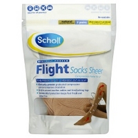 Scholl Flight Socks Sheer Natural 2 Pairs Shoe Sizes 6 1/2-8