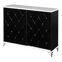 Scout Sideboard In Black And White Gloss With Diamante Details