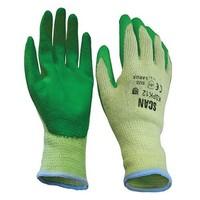 scan glokspkxl knit shell latex palm gloves green