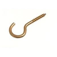 Screw in Hooks 60MM X 10 ( 4.2MM dia. ) Eb Brass Plated Steel ( pack of 200 )