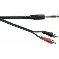 screened stereo jack plug to 2x phono plugs lead 5m 25 pack