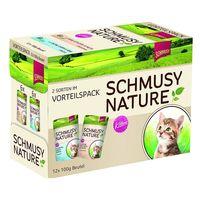 Schmusy Nature Pouches Kitten Mixed Trial Pack 12 x 100g - 2 Varieties