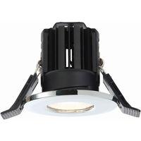 scintilla 8w cob led warm white fire rated dimmable downlight chrome i ...