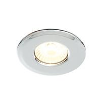 scintilla 8w cob led warm white fire rated downlight chrome ip65 600lm ...