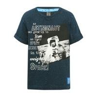 Science Museum boys navy short sleeve cotton rich astronaut character and fun fact design t-shirt - Navy