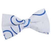 Scroll White & Royal Blue Pre-Tied Bow Tie