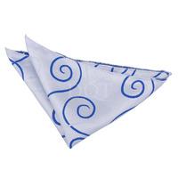 Scroll White & Royal Blue Handkerchief / Pocket Square