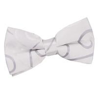 scroll silver pre tied bow tie