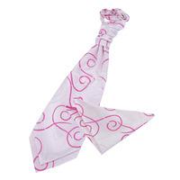 Scroll White & Hot Pink Scrunchie Cravat 2 pc. Set