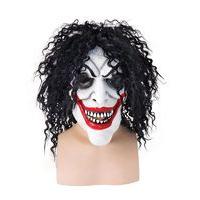 Scary Smiling Man Mask With Hair