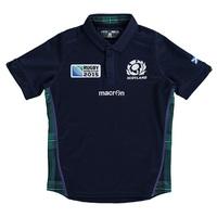 Scotland Rugby Home Poly Short Sleeve Shirt 15/17 - Kids Navy