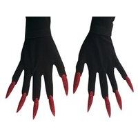 Scary Withmaxi Glitter Nails Halloween Theme Gloves For Fancy Dress Costumes