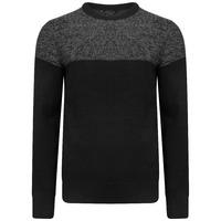 Scoughall Colour Block Knitted Jumper in Black  Kensington Eastside