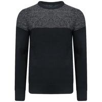 Scoughall Colour Block Knitted Jumper in Dark Navy  Kensington Eastside