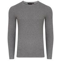 scout crew neck knitted jumper in mid grey marl dissident