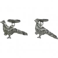 Schoffel Cufflinks, Pewter Pheasant, One Size