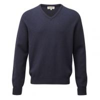 schoffel mens lambswool v neck jumper navy medium