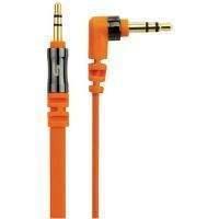 Scosche flatOUT Audio Cable (Orange) with One Straight 3.5mm Connector and One 90 Degree 3.5mm Connector