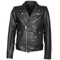 schott levoq mens leather jacket in black