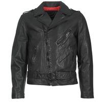 schott gatilu mens leather jacket in black