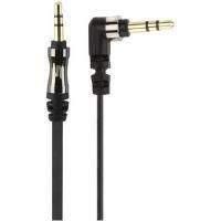 Scosche flatOUT Audio Cable (Black) with One Straight 3.5mm Connector and One 90 Degree 3.5mm Connector