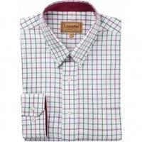 Schoffel Banbury Shirt, Green/Pink Check, 17.5