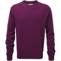 Schoffel Cotton/Cashmere Crew Neck Jumper, Plum, Small