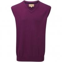 Schoffel Cotton/Cashmere Sleeveless V Neck, Plum, XXL