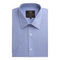 scott taylor blue micro check short sleeve shirt 17 blue