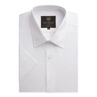 Scott & Taylor White Poplin Short Sleeve Shirt 18.5 White